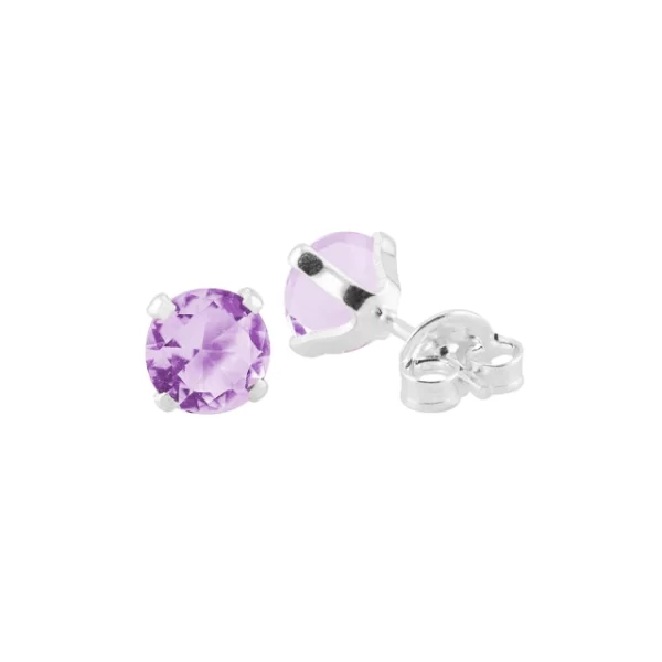 Brinco Ponto de Luz Roxo / Ametista Prata 925 - Image 2