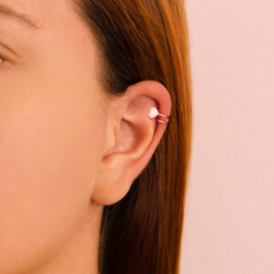 Piercing Para Furo Torção Coração Prata 925
